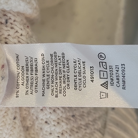 LOFT Cream Speckled Scoop-Neck Knit Sweater - Picture 6 of 8